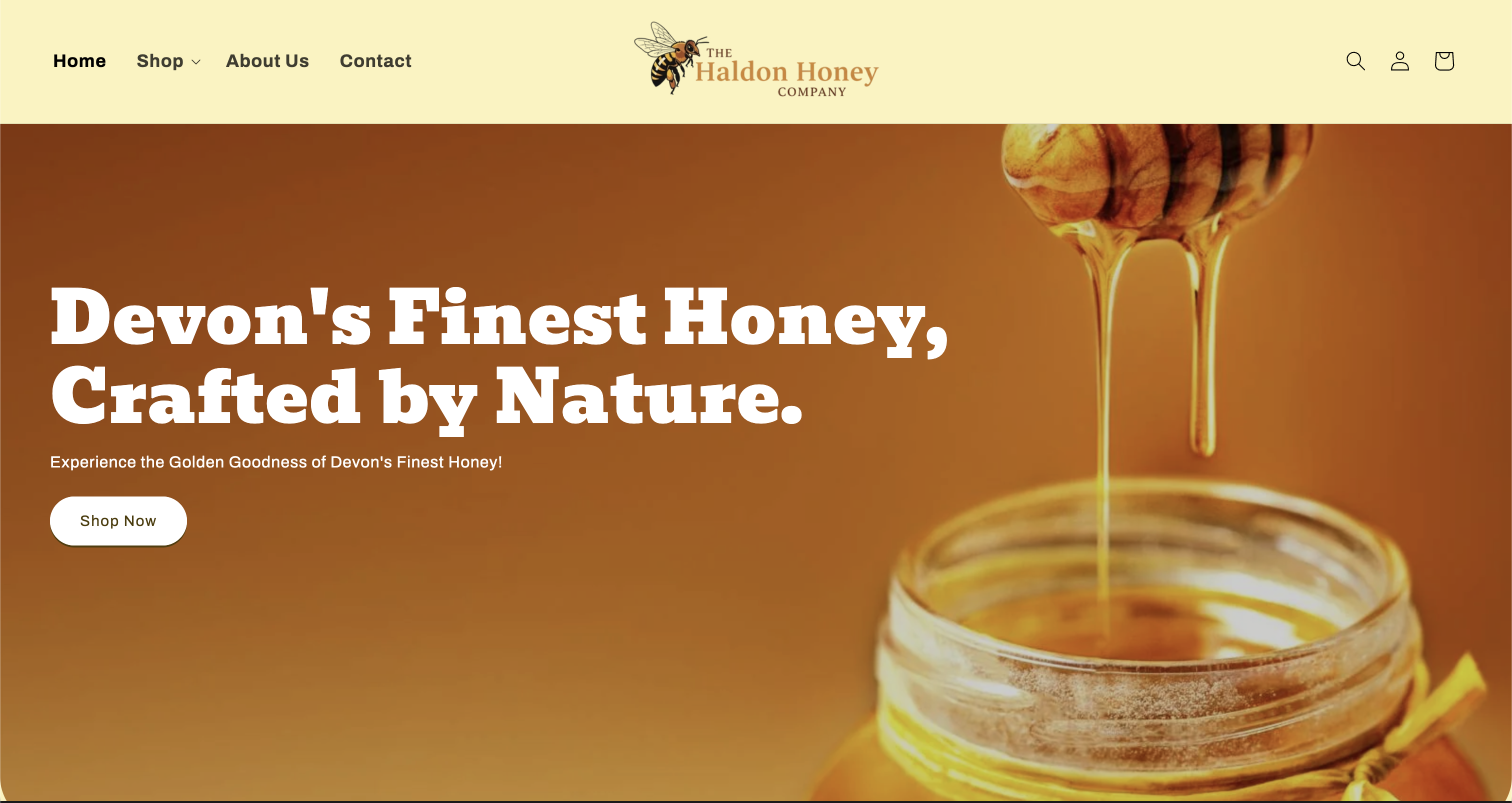 Haldon Honey Company Hero Section